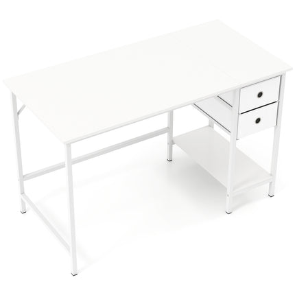 Computer Desk With 2 Drawers, Shelf, Hook, 120x60 cm, White