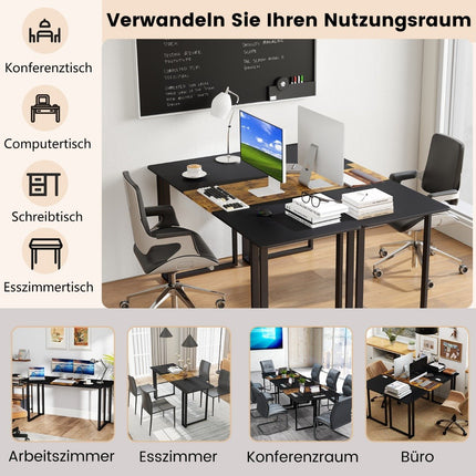 Computer Desk with Metal Frame, 160x60 cm, Brown