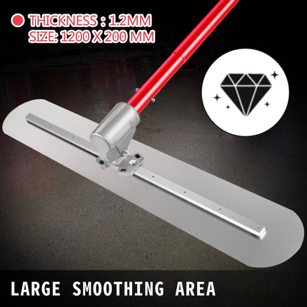Concrete Bull Float 1200 x 200mm – Adjustable, 3 x 1.8m Handles