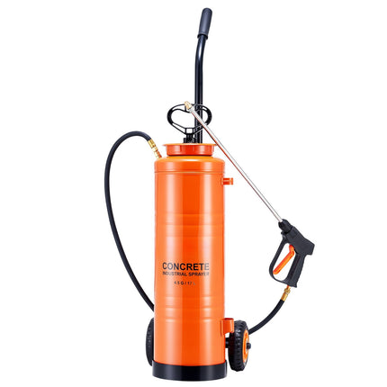 Concrete Sprayer, 17L 304 Stainless, Cart, 1.2–3m Hose