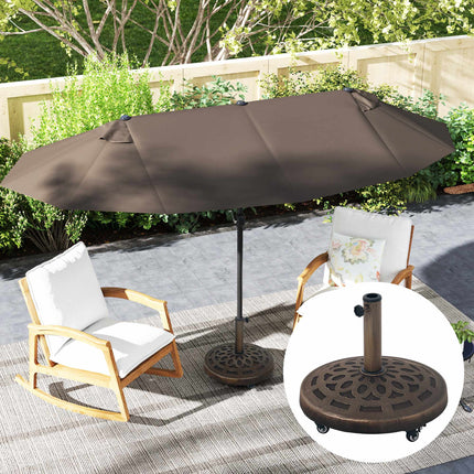 Concrete Umbrella Stand with Wheels, Fits 32-48mm Poles