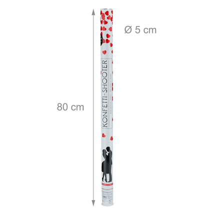 Confetti cannon 80 cm hearts
