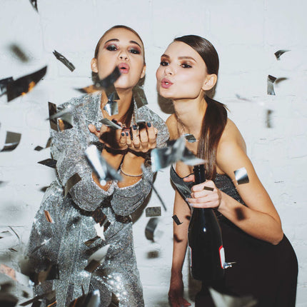 Confetti cannon 80 cm silver