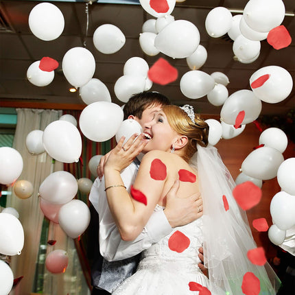 Confetti cannon red rose petals