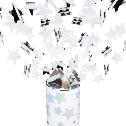 Confetti cannon silver stars