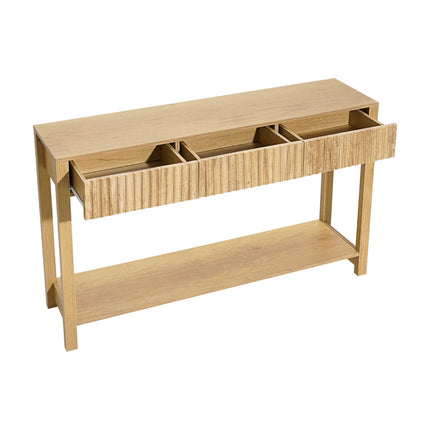 Console Table 120 cm, Narrow with Drawers and Shelf