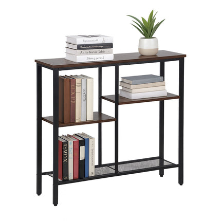 Console Table, 4-Tier, Industrial Style, Wood-Effect