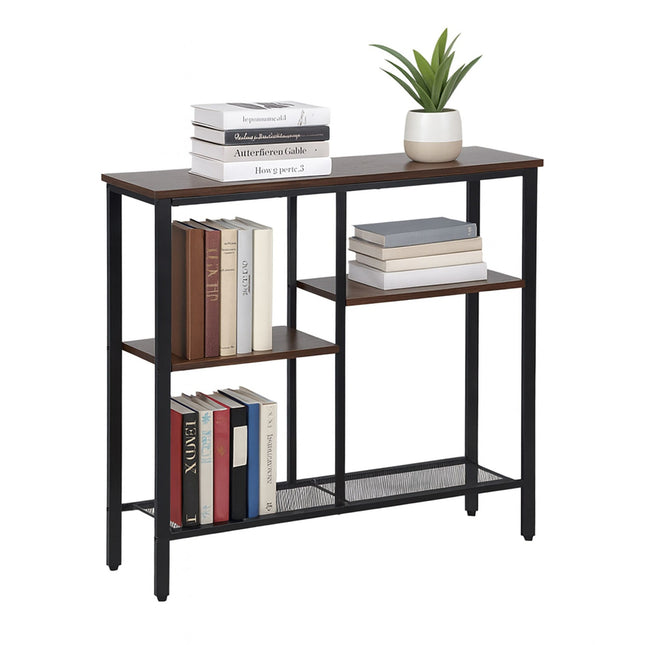 Console Table, 4-Tier, Industrial Style, Wood-Effect