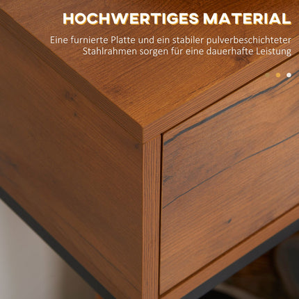 Industrial console table with drawer - Steel & Nature, 80x30x76 cm