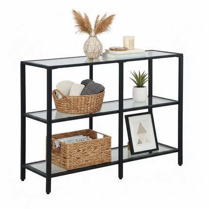 Console Table with 3 Glass Shelves – Modern Design