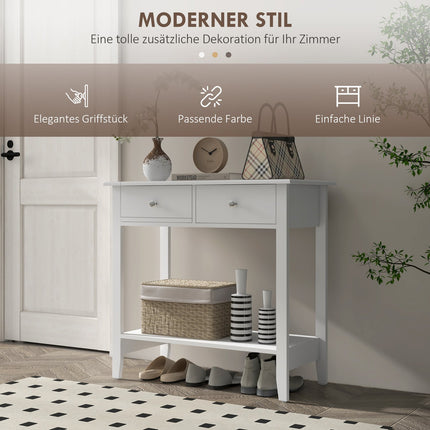 Console table in solid wood with drawers - 80 x 40 x 75 cm