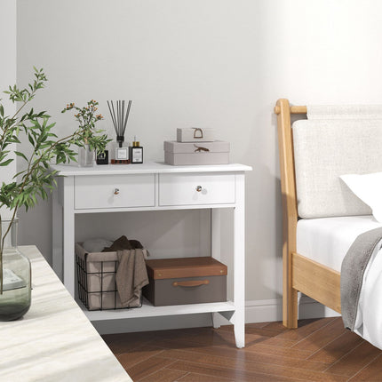 Console table in solid wood with drawers - 80 x 40 x 75 cm