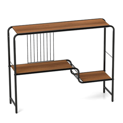 Console table hallway table with 2 shelves and metal frame entrance table with adjustable feet 99 x 27 x 79 cm
