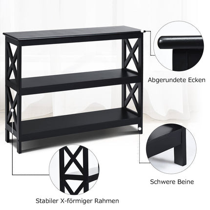 Console table side table industrial design with shelf hallway table 100 x 33 x 80 cm black