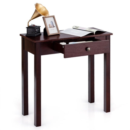 Console table with drawer, entrance table, narrow industrial side table made of wood 71 x 30 x 71cm brown