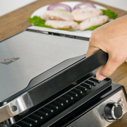 Electric contact grill, 2000W, adjustable thermostat, foldable