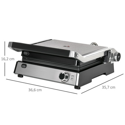 Electric contact grill, 2000W, adjustable thermostat, foldable