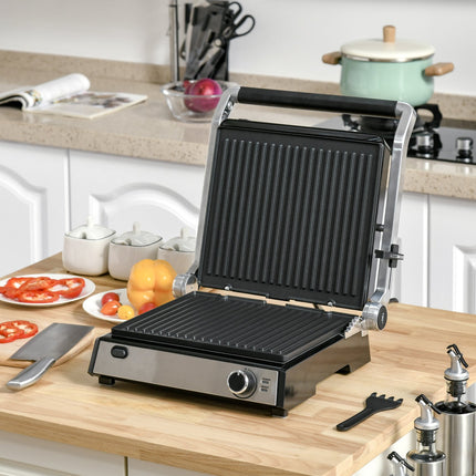 Electric contact grill, 2000W, adjustable thermostat, foldable