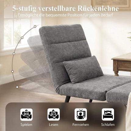 Convertible 3-in-1 Sleeper Chair with Adjustable Backrest