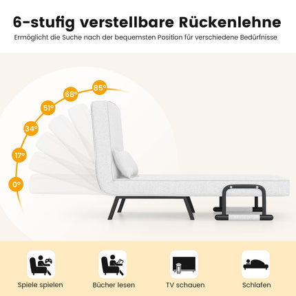 Convertible 4-in-1 Sleeper Chair with Adjustable Backrest