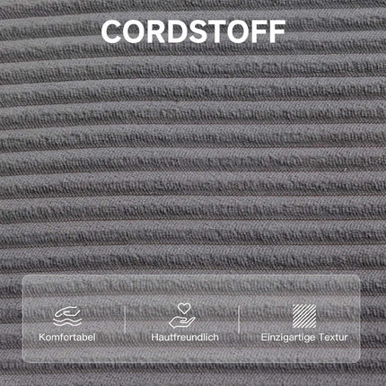 Convertible Cord Floor Sofa Bed, Dark Grey, 145x184 cm