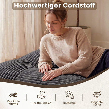 Convertible Corduroy Bean Bag Sofa Bed – Dark Gray