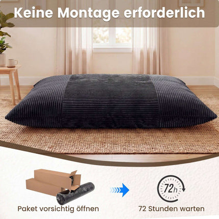 Convertible Corduroy Bean Bag Sofa Bed – Dark Gray