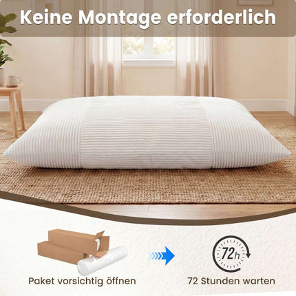 Convertible Corduroy Bean Bag Sofa Bed, Machine-Washable Cover