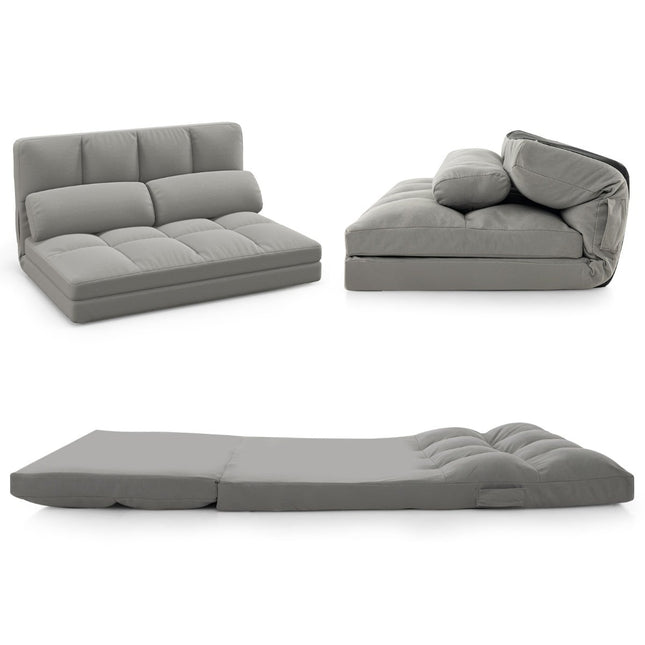 Rozkładana sofa z funkcją spania, regulowane oparcie, jasnoszary