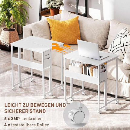 Convertible Folding Desk with Open Shelf, White