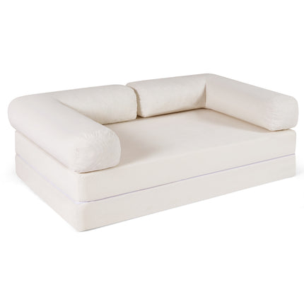 Convertible Folding Sofa Bed, 4-In-1 Corduroy, Beige