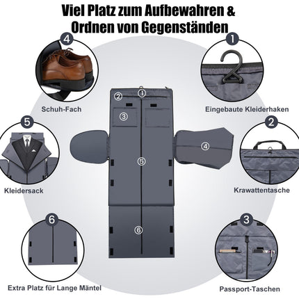 Convertible Garment Bag, Shoe Compartment, 50L PU