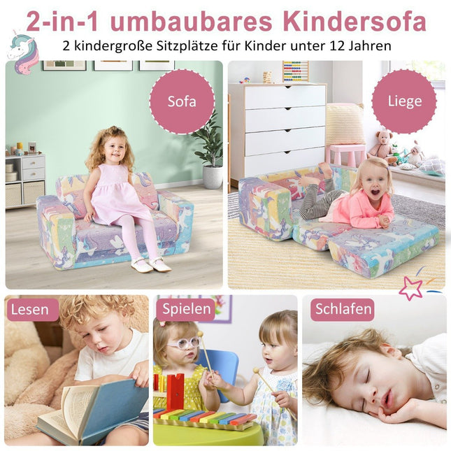 Convertible Kids Sofa Chair – Glows in the Dark, Velvet