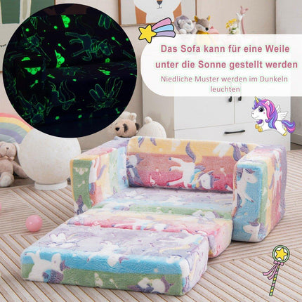 Convertible Kids Sofa Chair – Glows in the Dark, Velvet