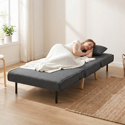 Convertible Sleeper Chair, Linen-Look, Gray, 3-Position