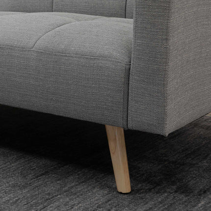 Convertible Sofa Bed, 205 x 88 cm, Linen-Look Gray