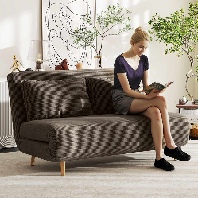 Rozkładana sofa, regulowane oparcie, sztruks, udźwig 120 kg