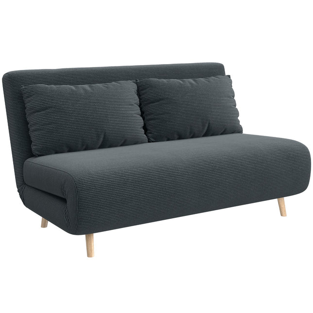 Sofa rozkładana, regulowane oparcie, ciemnoszara, 141x90x81 cm