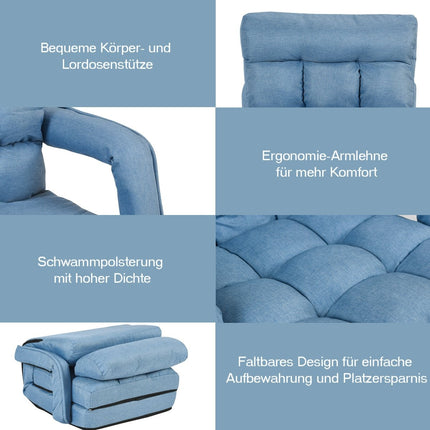Convertible Sofa Bed – Adjustable Recliner with Cushion