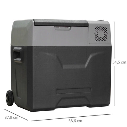 50L Electric Cool Box Car Refrigerator, Dual Voltage, Grey