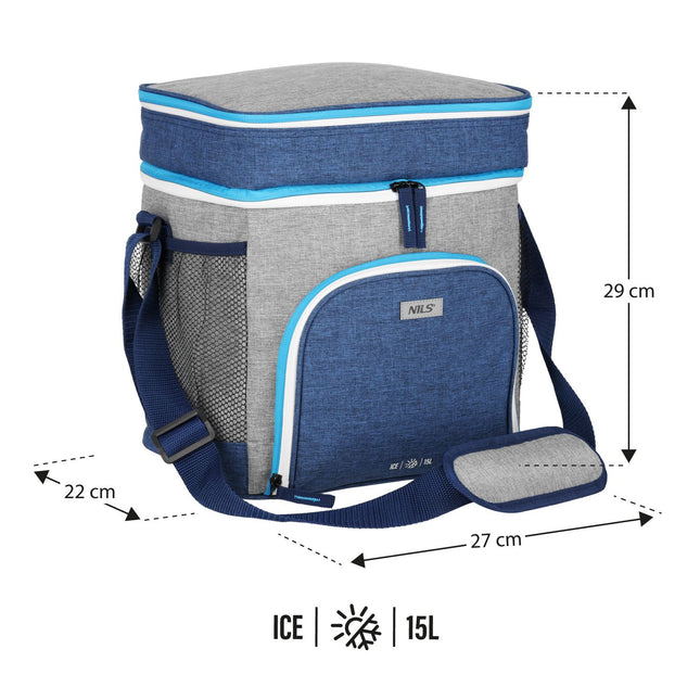 Koeltas, blauw, 15 liter inhoud