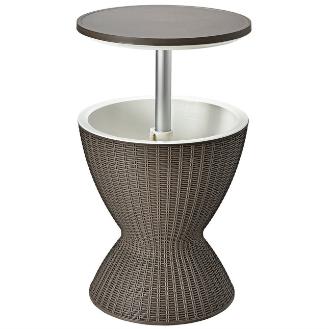 Cooler box stool garden table patio table height adjustable ice cooler drinks cooler garden table brown