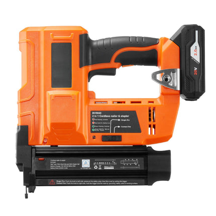 Cordless 18 Gauge Brad Nailer Stapler, 20V 2-in-1