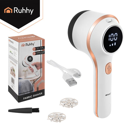 Cordless Fabric Shaver, 6 Blades, USB-C, LCD Display
