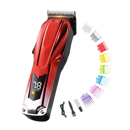 Cordless Hair Clipper, 6800RPM Brushless, LED, 8 Combs