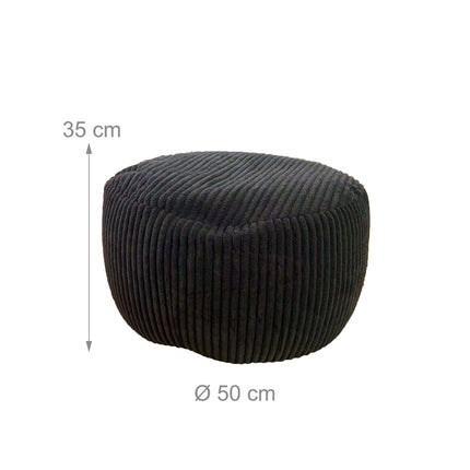 Corduroy Pouf – Round Floor Cushion, Boho Style