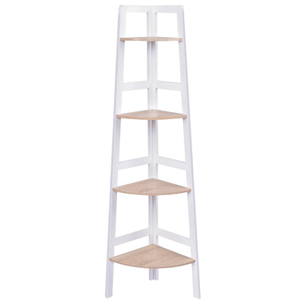 Corner Shelf Unit, 3/4 Tier, MDF Wood, 32x32x138 cm
