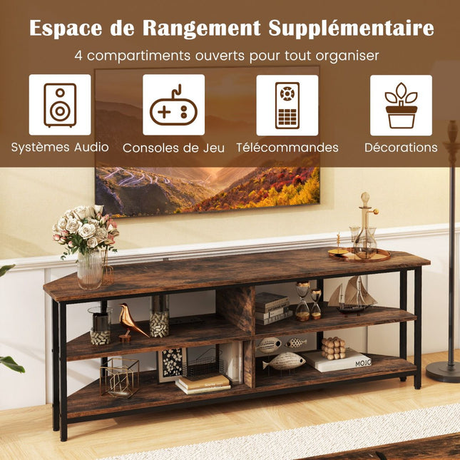 Corner TV Stand Up To 65-Inch, USB-C, Power Outlets