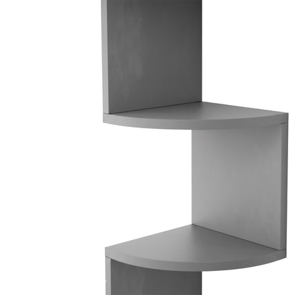 Corner Wall Shelf, 5 Tiers, Zigzag Design