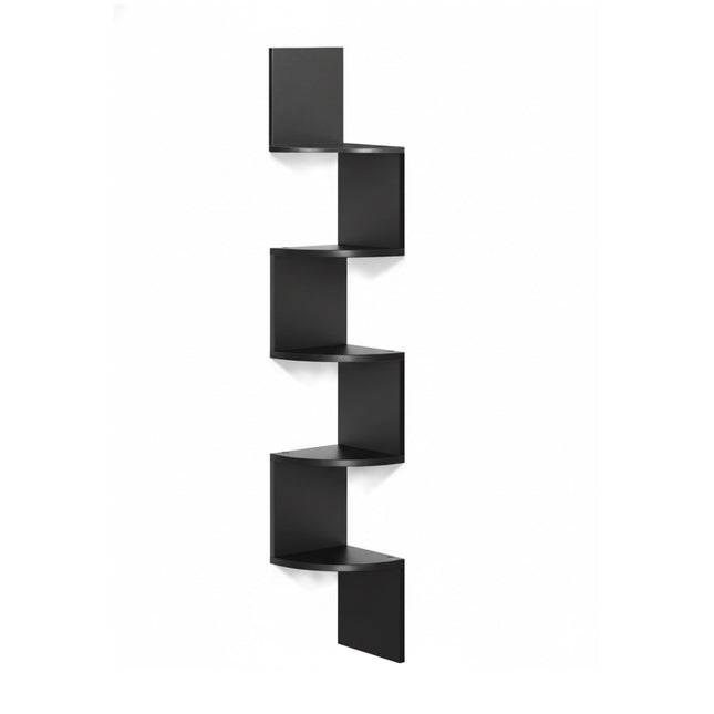 Corner Wall Shelf, 5 Tiers, Zigzag Design